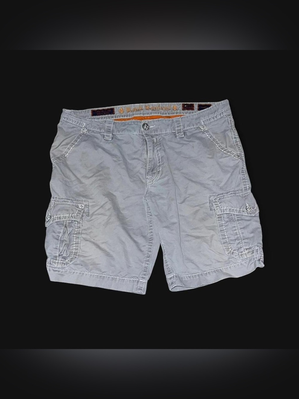 Rock Revival Classic Cargo Ripstop Shorts 40/23 Grey